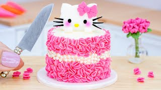 Satisfying Miniature Hello Kitty Cake Decorating - Best Strawberry Cake Recipe B