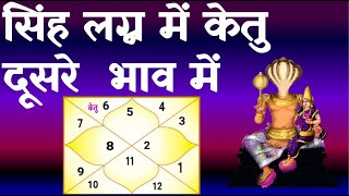 Ketu in 2nd  House-Leo  Ascendant (केतु दूसरे  भाव में - सिंह  लग्न)