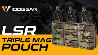 IDOGEAR Tactical LSR 556 Mag Pouch Triple Mag Carrier MOLLE Pouch Laser Cut Airsoft