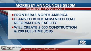 Governor Morrisey announces $850 million coal facility investment in Mason County
