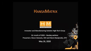 HansaMatrix first quarter 2020 webinar