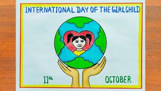 Save Girl child Day Drawing / International Day Of The Girl child Poster Drawing Easy Steps