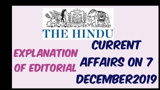 Telugu analysis of Hindu paper 7th December2019 ,GK and current affairs for all competitive exams