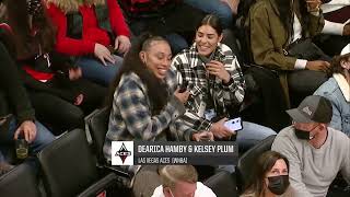 Dearica Hamby and Kelsey Plum attending Portland Trailblazers game