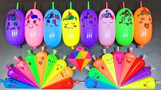 Satisfying Asmr Slime Video 552 : Making Dazzling Rainbow Slime With Funny Balloons!