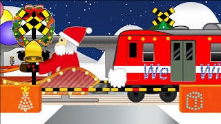 踏切アニメクリスマス♪We wish you a merry Christmas♪【Railroad crossing animation】（高画質リメイク）