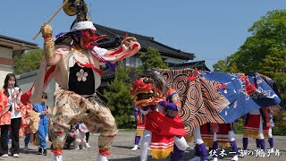 伏木一宮の獅子舞 獅子舞奉納～万葉歴史館 2023年