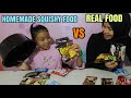 HOMEMADE Squishy Food VS REAL Food ! Challenge, Seru banget ,mirip banget ! auto Ngakaks 🤣😀