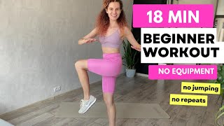 18 MIN BEGINNER HOME WORKOUT \\ No Equipment \\ FULL Body \\ No Jumping \\