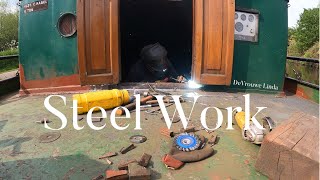 Steel work on the deck. Dutch Barge Linda #91