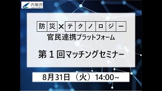 防災×テクノロジー官民連携プラットフォーム第１回マッチングセミナー