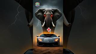 Animals + Lamborghini–hybrid ☠️🔥#shorts #hybrid #animals