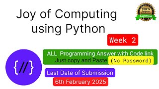 NPTEL The Joy of Computing using python week 2 all 3 programming assignment answer with link of code