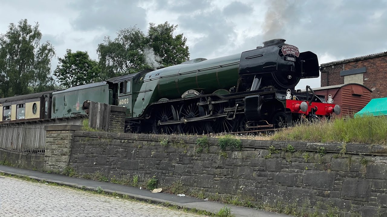 🚂 Flying Scotsman 4472 (No. 60103) Departing Keighley 🚂 - YouTube