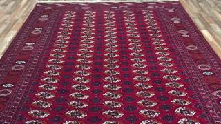 Red and Black Turkman Bukhara Afghan Area Rug 8'X12' - 82343