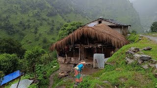 Most Relaxing Nepali Mountain Village Life | Daily Activities Of Rural Village People | Rainy Season