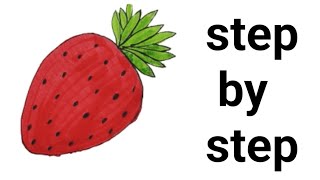How To Draw A Strawberry Step By Step 🍓 Strawberry Drawing Easy