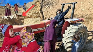 Narges and the twins: A long walk in search of a tractor to plow the field! 🚶‍♀️👩‍👧‍👦🚜🌾