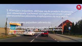 Kierowca peugeota podejmuje ryzykowny manewr przed przejściem dla pieszych