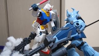 【ガンプラコマ撮り】　　連邦MS vs ジオンMS！　【gundam stop motion movie】