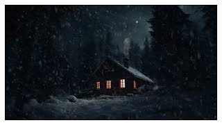 Fall Asleep Fast with Gentle Snow Sounds For Sleeping Snowy Forest Cabin Ambience