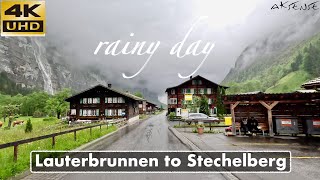[ 4K ] Lauterbrunnen to Stechelberg Village, Switzerland - Car Driving | 4K 60fps Cab View