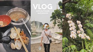 Vlog 🚙 | กินชาบูกับเพื่อน เที่ยวเชียงรายกับป๊าม๊า กลับมาอยู่ที่หอพัก ~ 🍤🥘 | K.Kwon