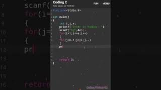 C programming tutorial ll 💯 pattern tutorial video ll ✍️💯#coding #program #youtubeshorts #short