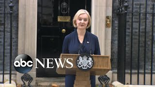 British Prime Minister Liz Truss announces resignation