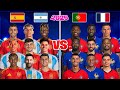 🔥2025 Argentina Spain 🆚 2025 France Portugal - Messi, Mbappe, Ronaldo, Yamal, Leao Comparison🔥