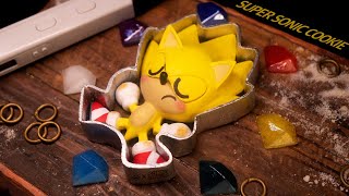 Super Sonic cookie in cookie cutter. Let's blast through with Speed of Light!