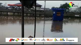 Rain recedes but the flood has taken a significant part of the streets at the Kwame Nkrumah Circle