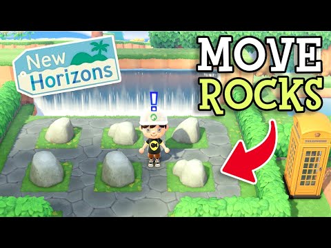 Animal Crossing New Horizons: MOVING STONES (How to arrange island rocks and create a rock garden in ACNH)