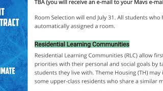 UTA Housing: Room Selection (2019)