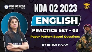 NDA English Practice Set | NDA 2 2023 English Classes | Paper Pattern Based Questions | Ritika Mam