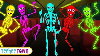 Wheels On The Bus With Crazy Skeletons + Spooky Scary Skeletons Songs By Teehee Town