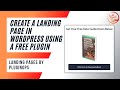 Create A Landing Page In Wordpress Using A Free Plugin