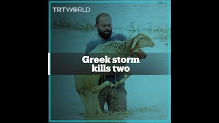 Drone footage shows rare Mediterranean storm battering Greece