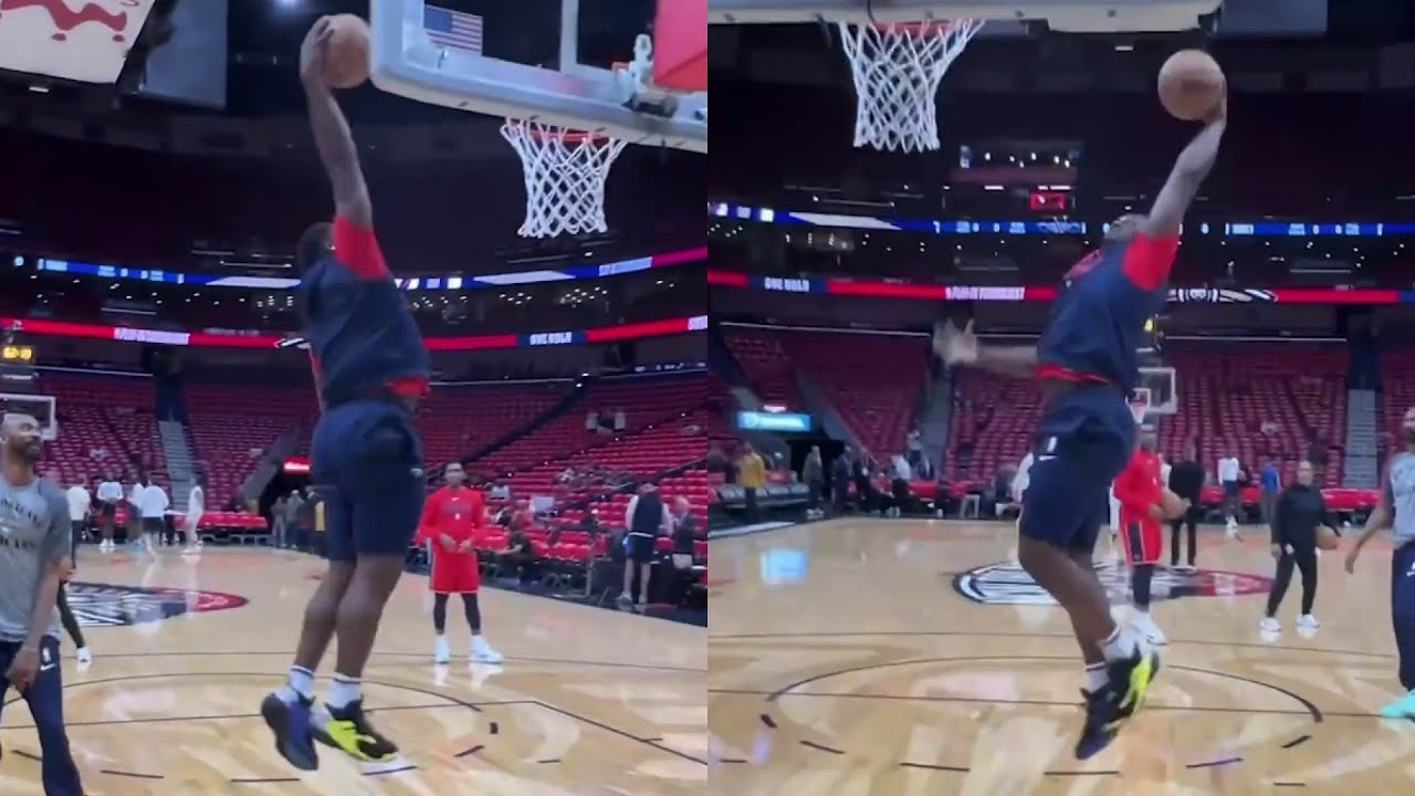 Zion Williamson Throwing Down Dunks In Warm Ups Before Pelicans Vs OKC ...