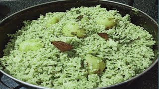 మసాలా దినుసులతో పుదీనా ఆల్ రైస్.Puddina Alu Rice Recipe in telugu. Homemade puddina Masala Rice.