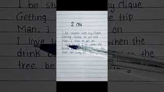 2 on ~ Tinashe ft. ScHoolboy Q | #handwriting #lyrics #shorts