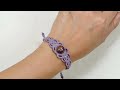 how to make a macrame bracelet with stone macrame tutorial handmade macrame jewelry เชือกเทียนถัก