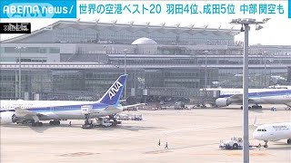 世界の空港ベスト20に日本の4空港　羽田4位、成田5位、中部16位、関空18位(2024年4月19日)