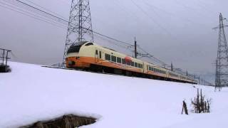 ほくほく線 E653系U107編成臨時快速十日町雪まつり号　六日町→魚沼丘陵にて