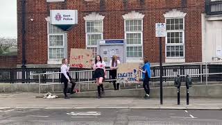 The girls of Astor secondary school Dover have had enough and take to the police station to protest