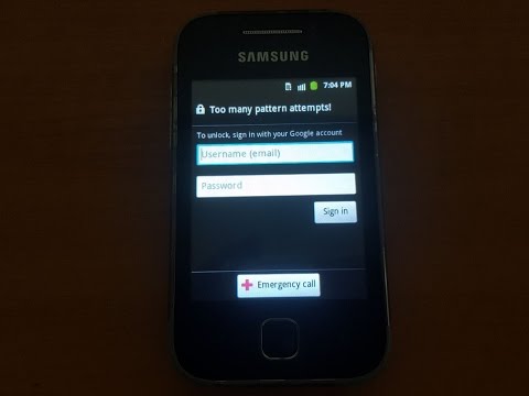 Hard Reset Samsung Galaxy Y GT-S5360/Too many pattern attempts fix Hard Reset Samsung Galaxy Y GT-S5360/Too many pattern attempts fix