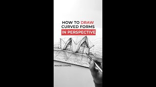 How to Draw Curved forms in Perspective | Bosjes Chapel | #shorts #architecture #sketch #design