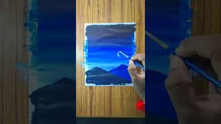 Easy Mountain Painting For Beginners #shorts