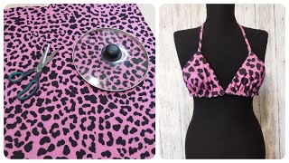 🔥❤️ EASY TO SEW A BIKINI BRA / USING PAN LIDS