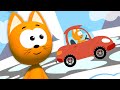 Snow mountain | Kitty and magic garage | Meow Meow Kitty cartoons with cars for kids